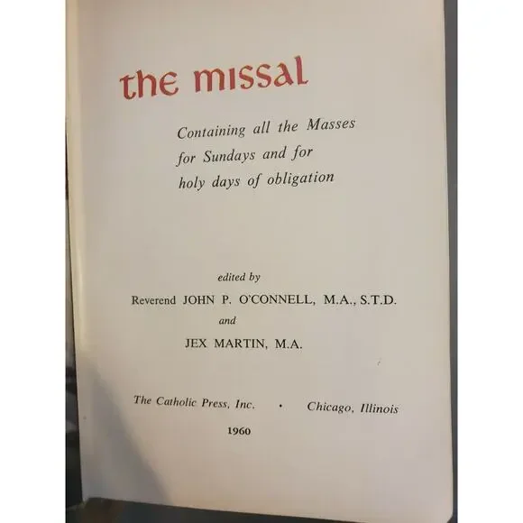 The Catholic Missal Library of Catholic Devotion Metallic Gold 1960 - Picture 6 of 6